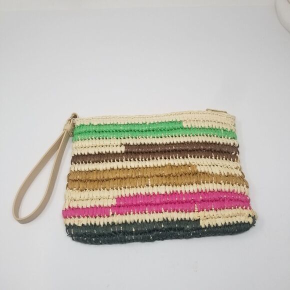 NWOT. Retro straw style wristlet bag. Multicolor rattan, straw. - Picture 7 of 10